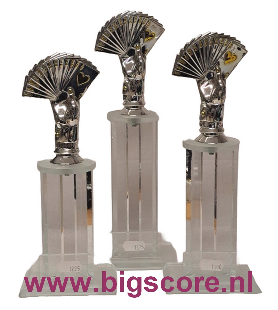 AUB 032 Kaartfiguur G/Z op glas LAATSTE Serie OP=OP!!